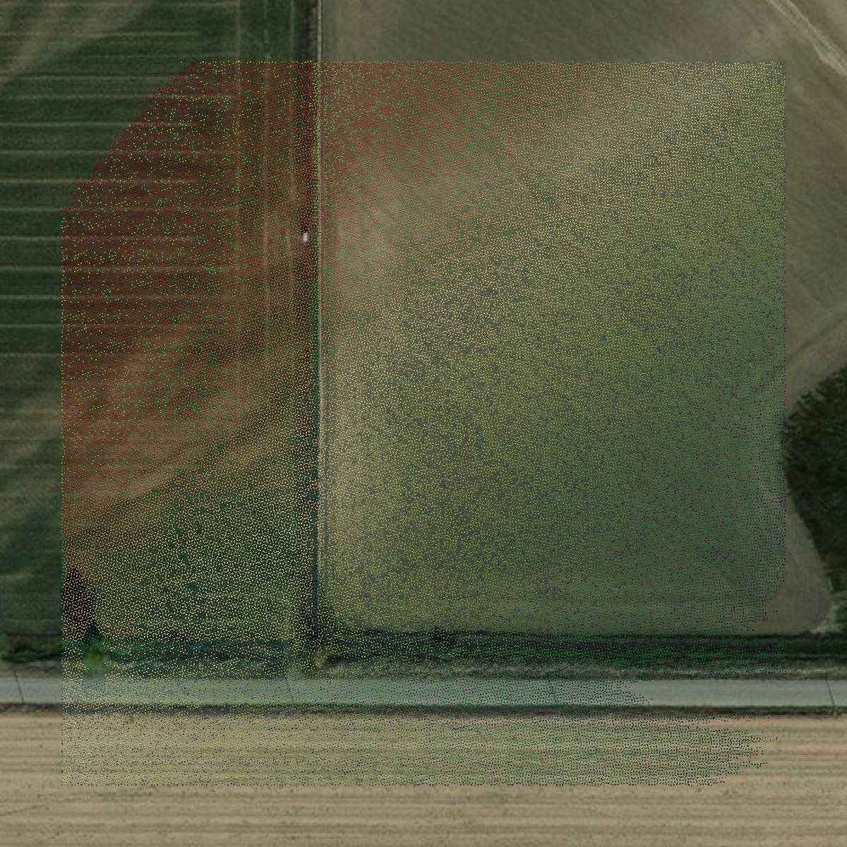 This image shows a LiDAR point cloud in Big Horn County created using GIS data in Equator.