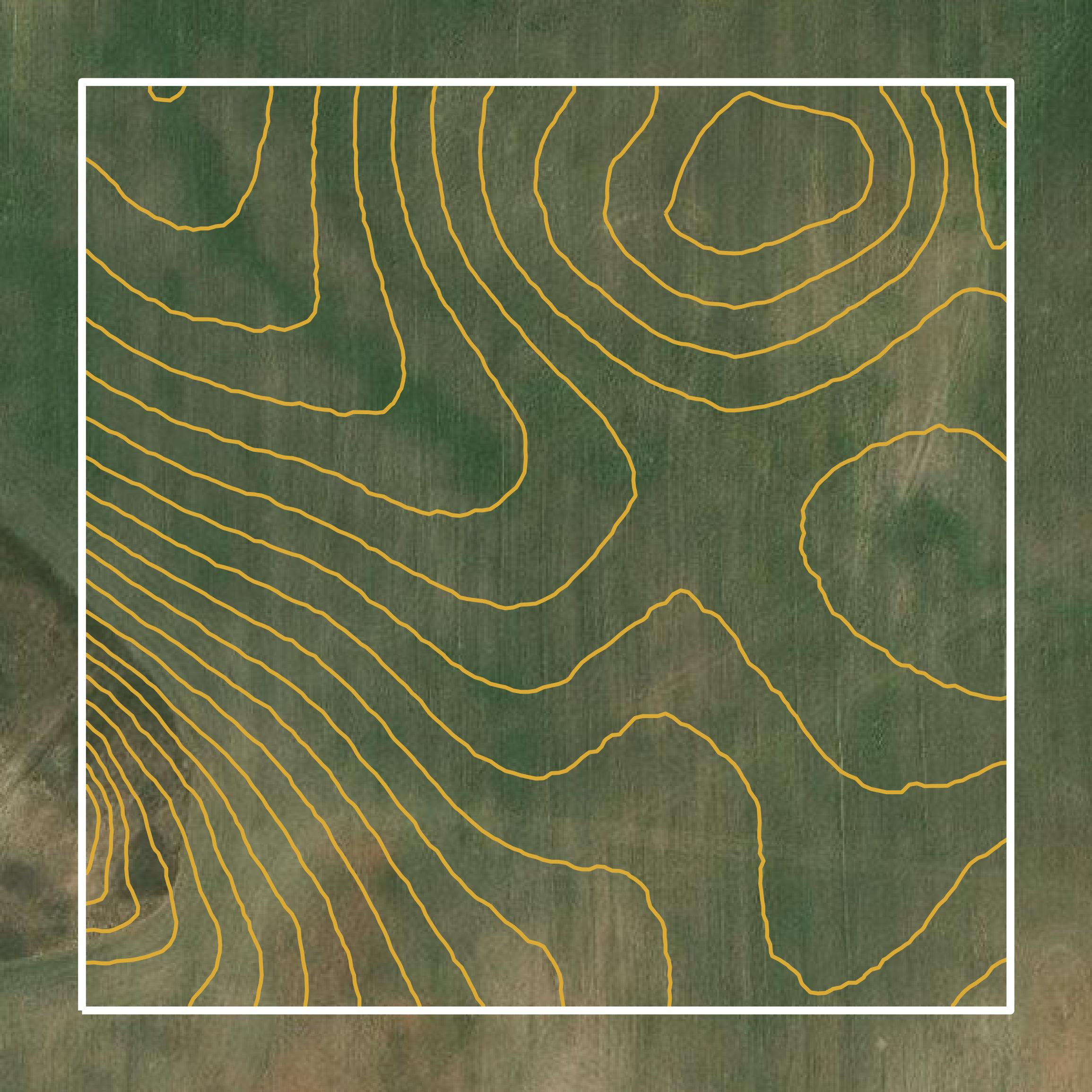 This image shows a contour map in Campbell County created using GIS data in Equator.