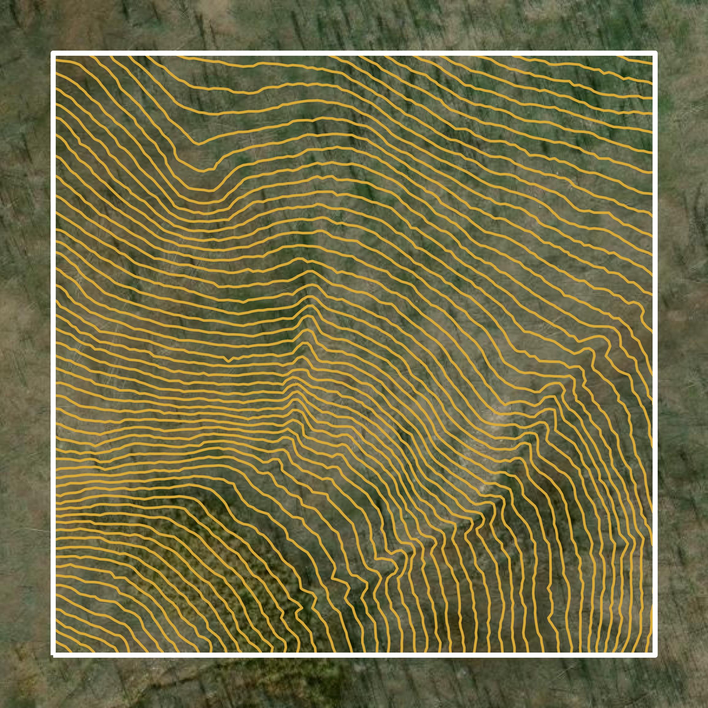 This image shows a contour map in Carbon County created using GIS data in Equator.
