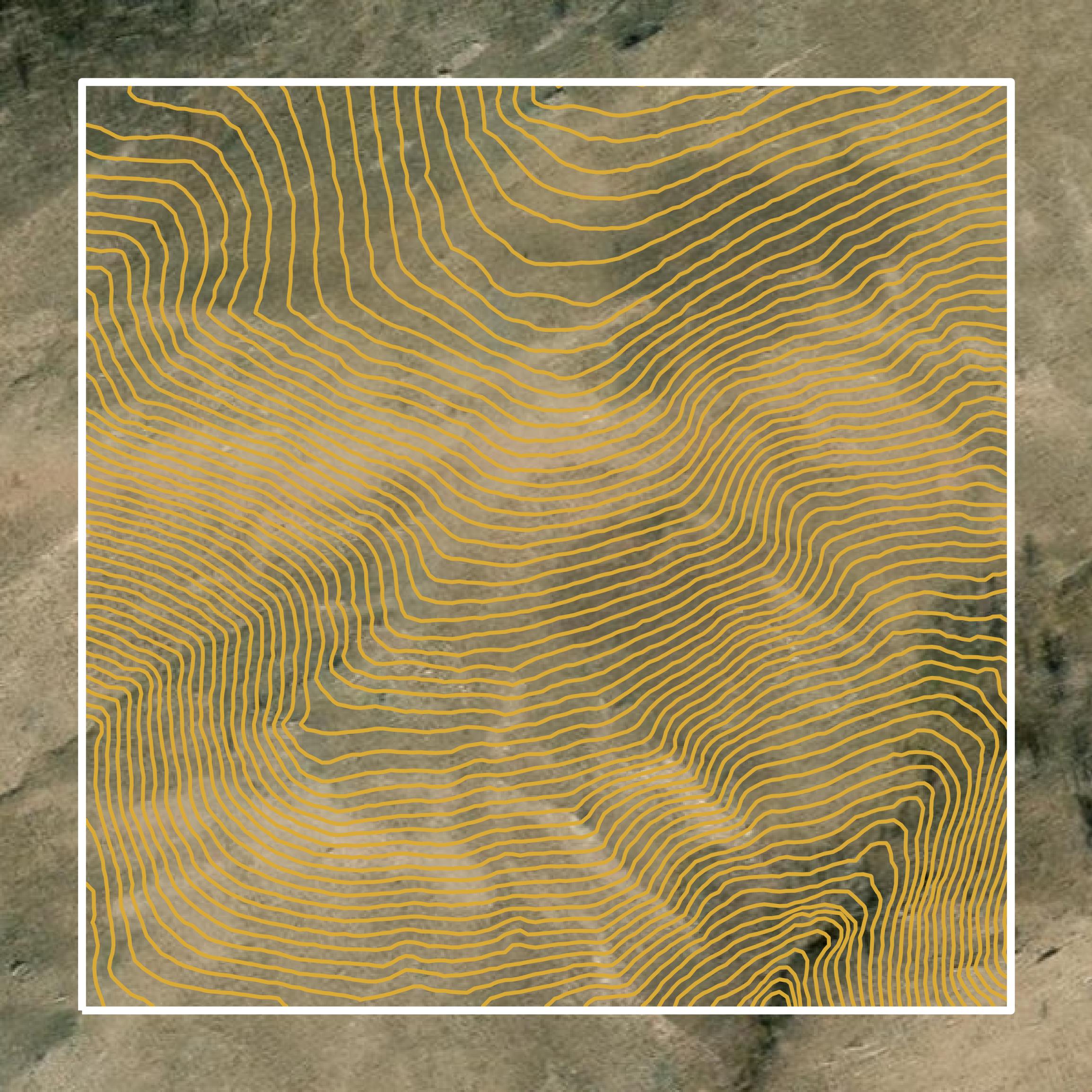 This image shows a contour map in Carbon County created using GIS data in Equator.