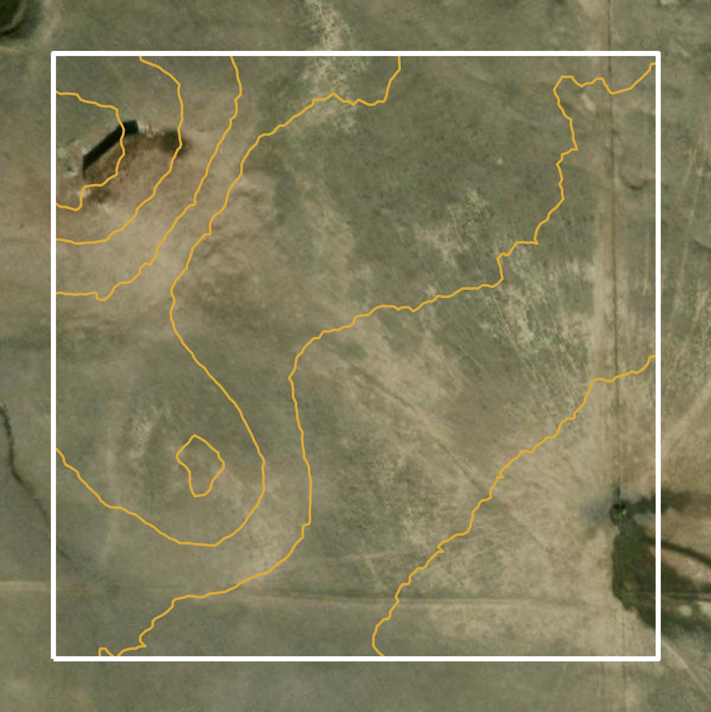 This image shows a contour map in Crook County created using GIS data in Equator.