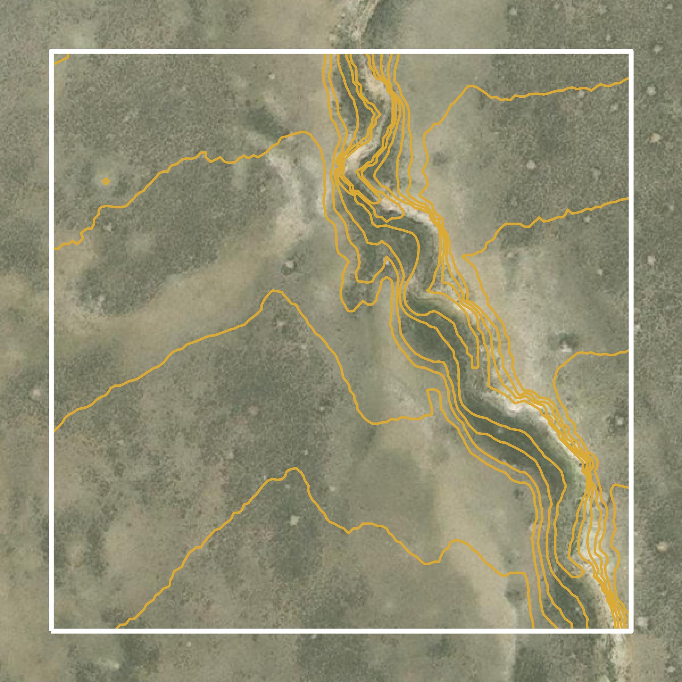 This image shows a contour map in Fremont County created using GIS data in Equator.