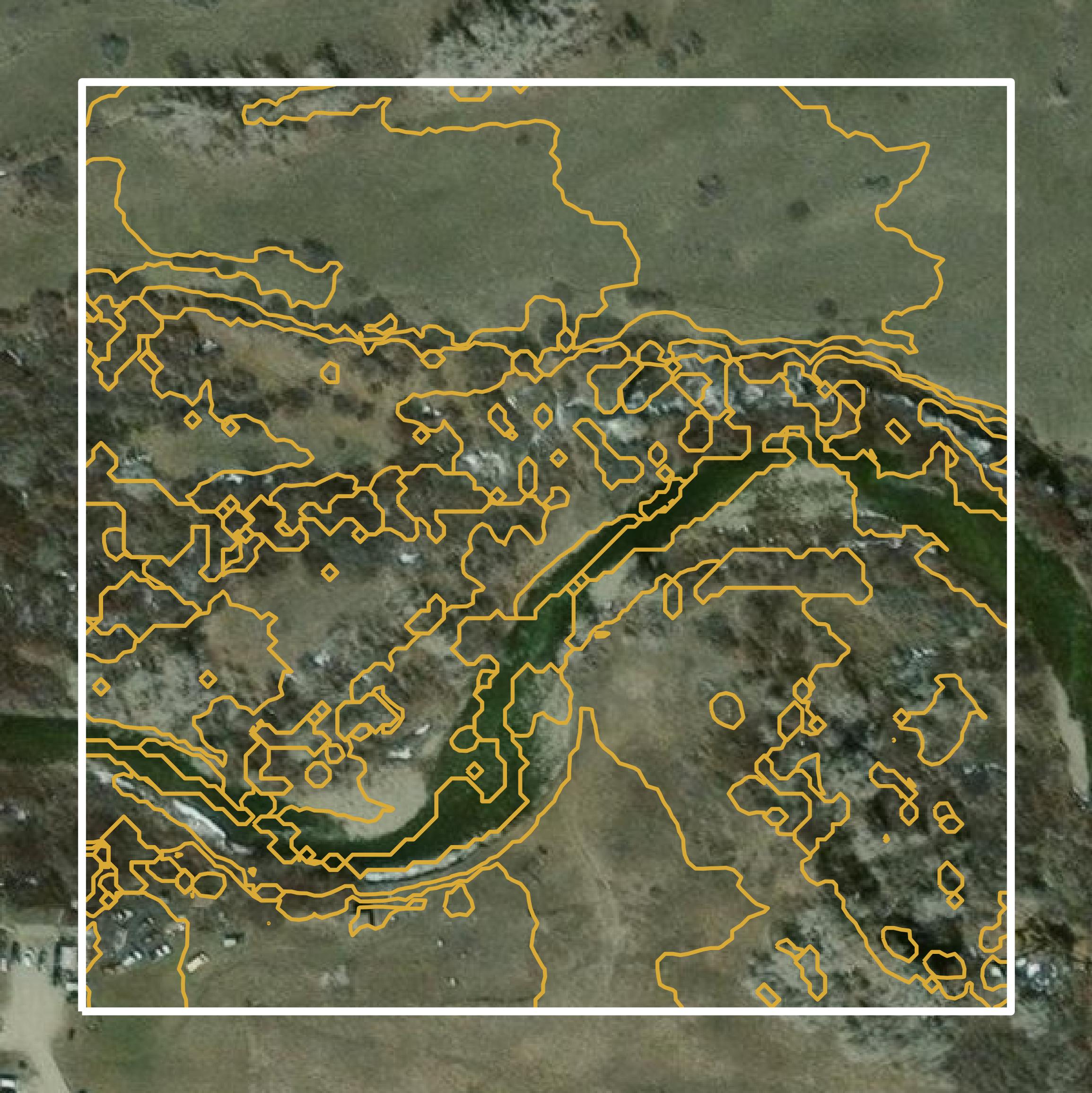This image shows a contour map in Fremont County created using GIS data in Equator.