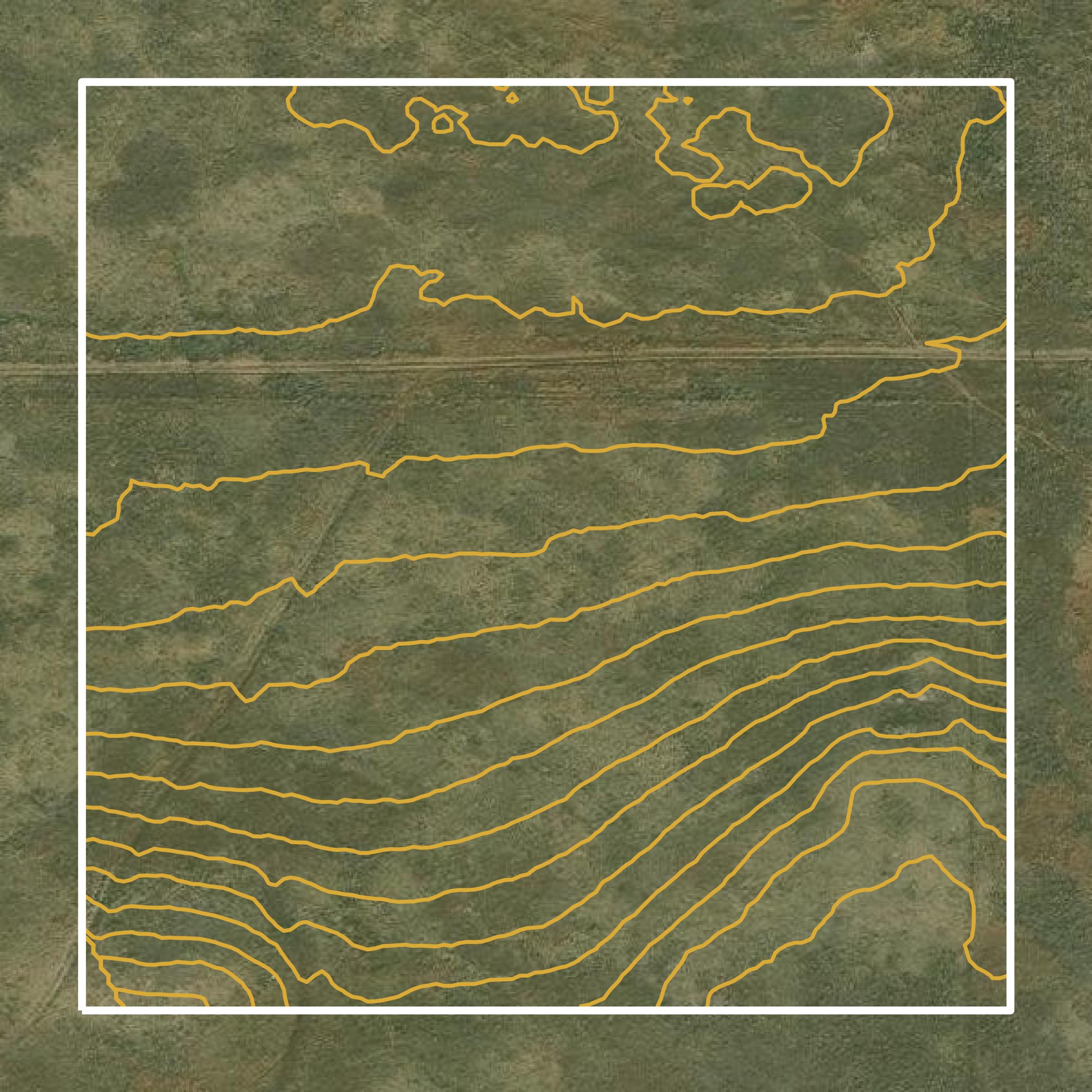 This image shows a contour map in Goshen County created using GIS data in Equator.