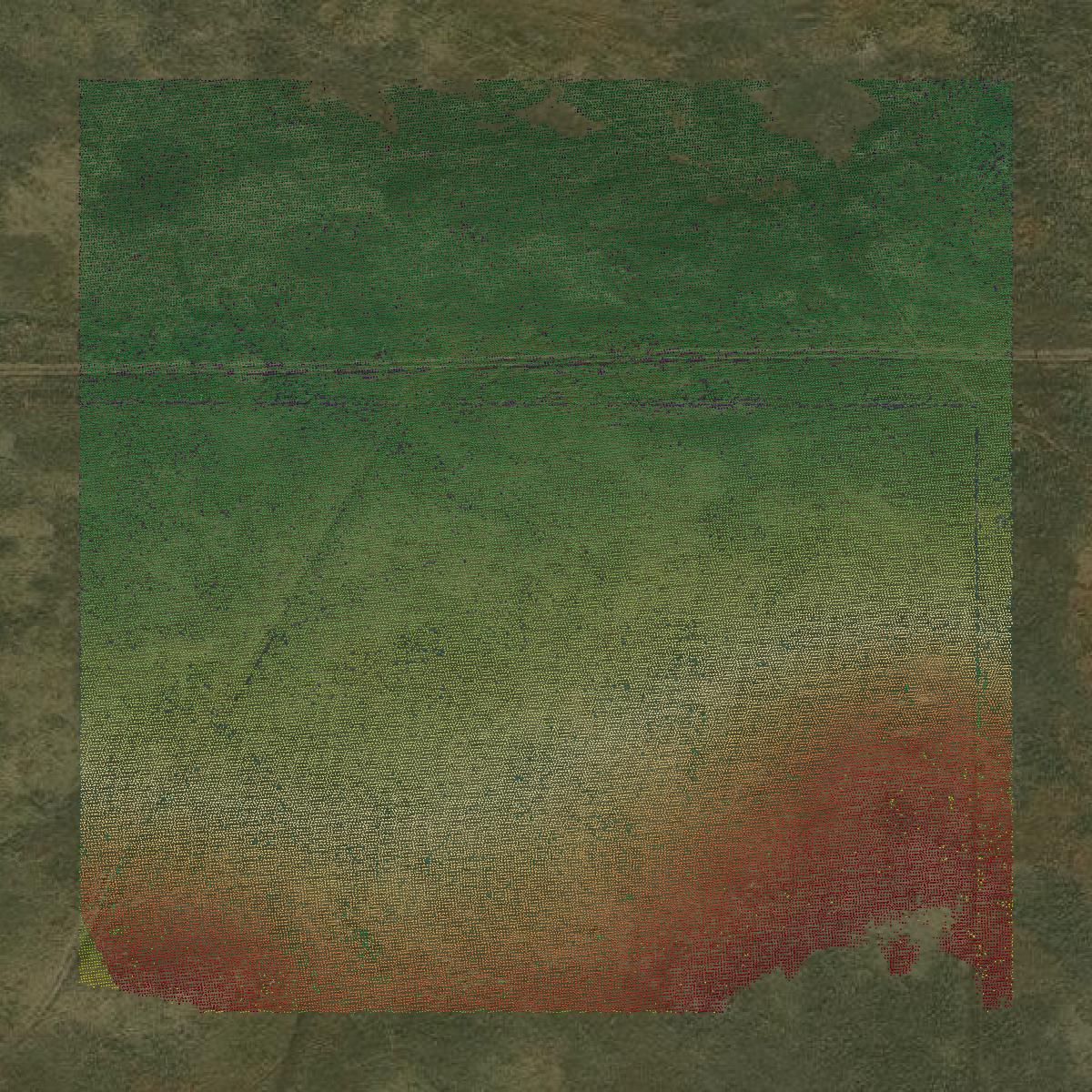 This image shows a LiDAR point cloud in Goshen County created using GIS data in Equator.