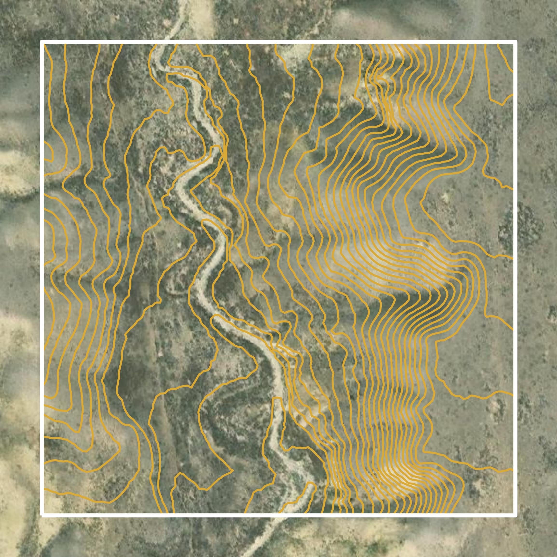 This image shows a contour map in Hot Springs County created using GIS data in Equator.