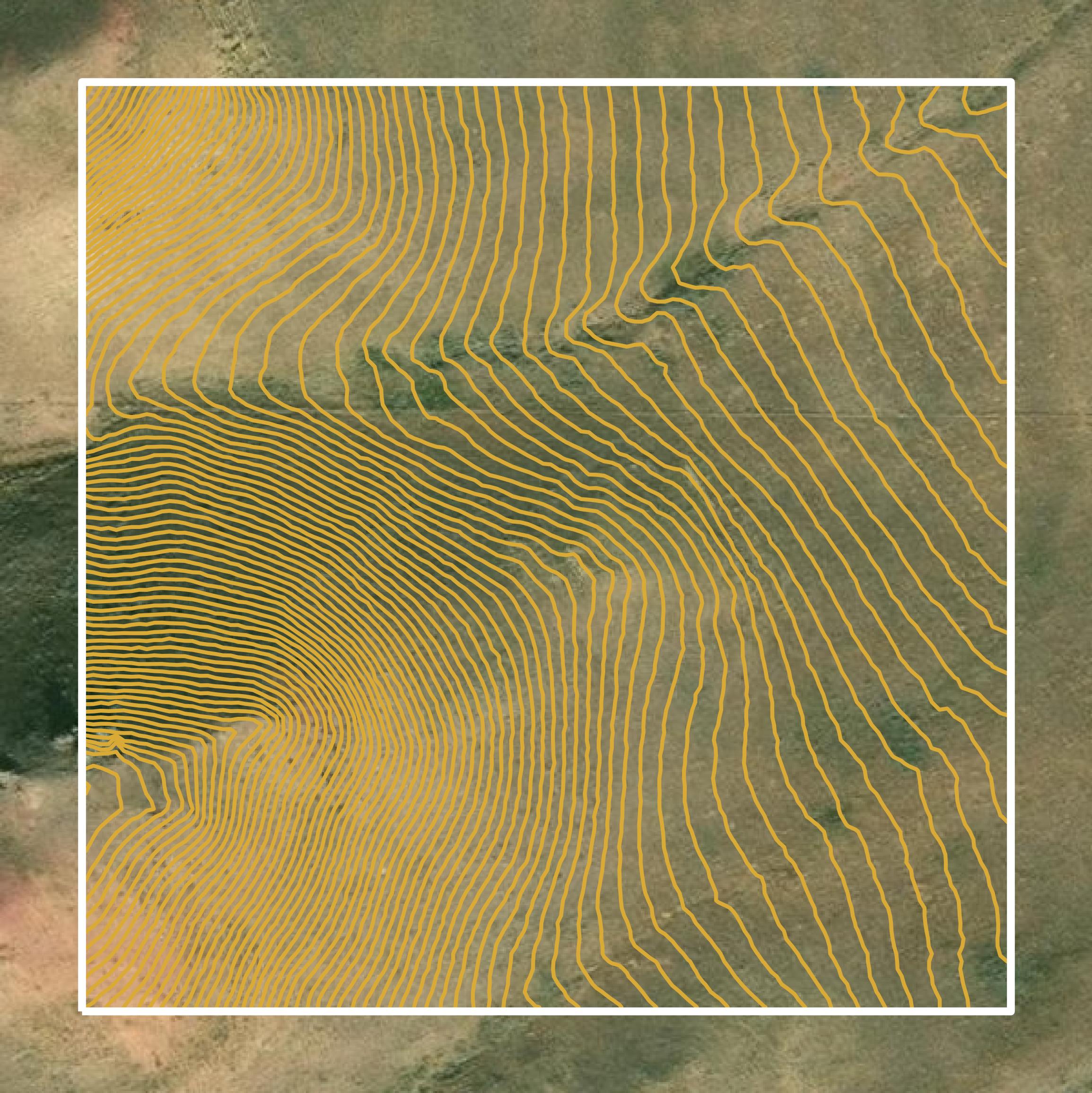 This image shows a contour map in Johnson County created using GIS data in Equator.