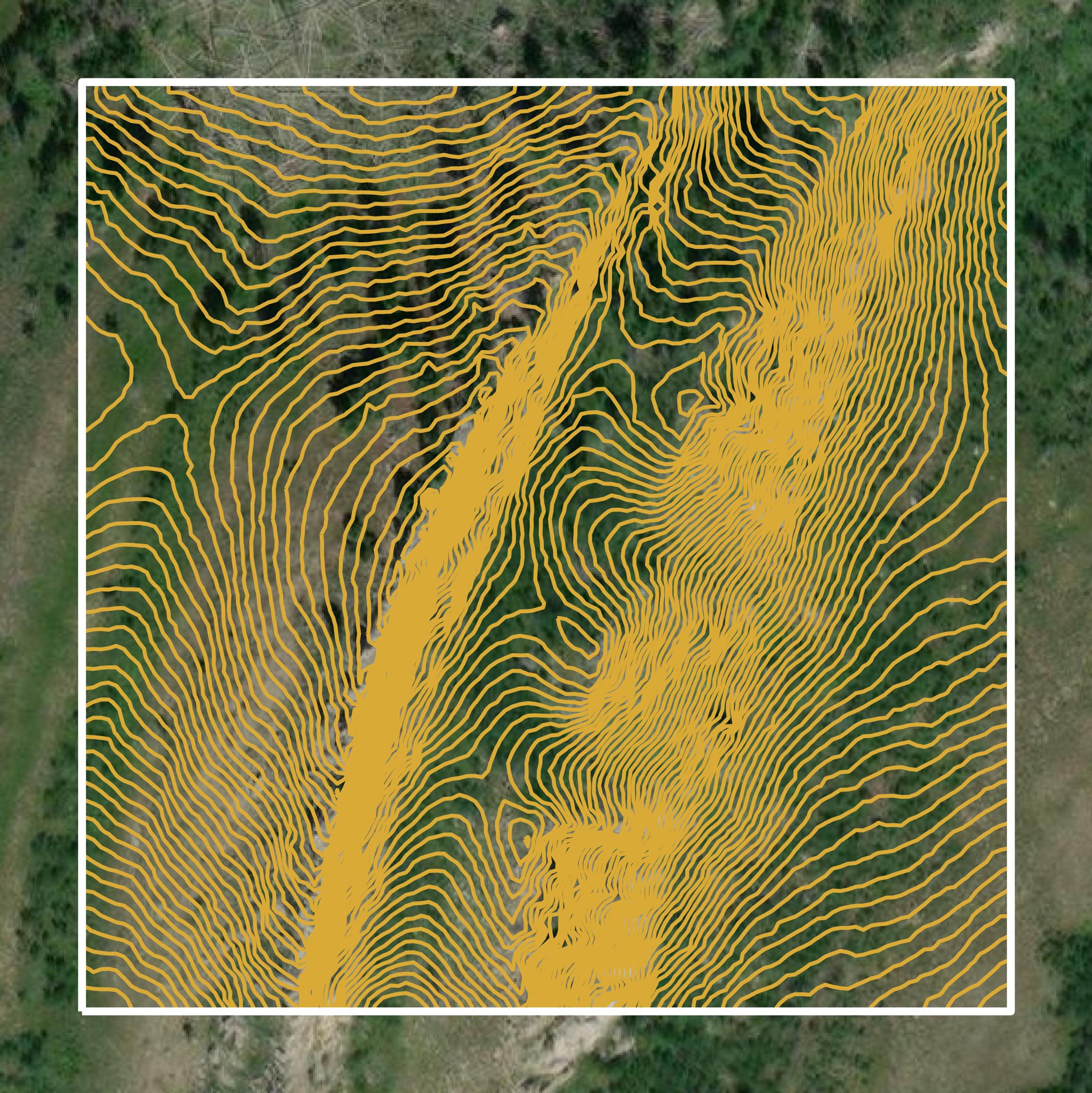 This image shows a contour map in Lincoln County created using GIS data in Equator.