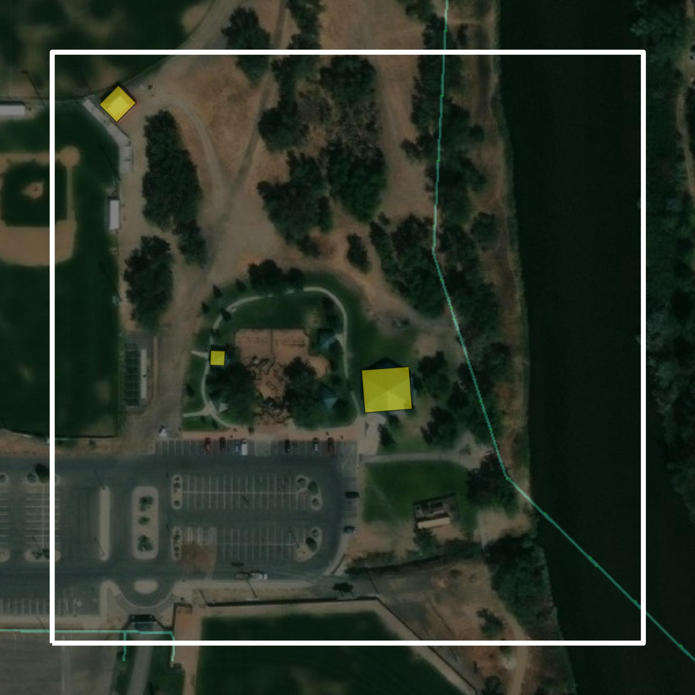 This image shows parcel and building data in Natrona County created using GIS data in Equator.