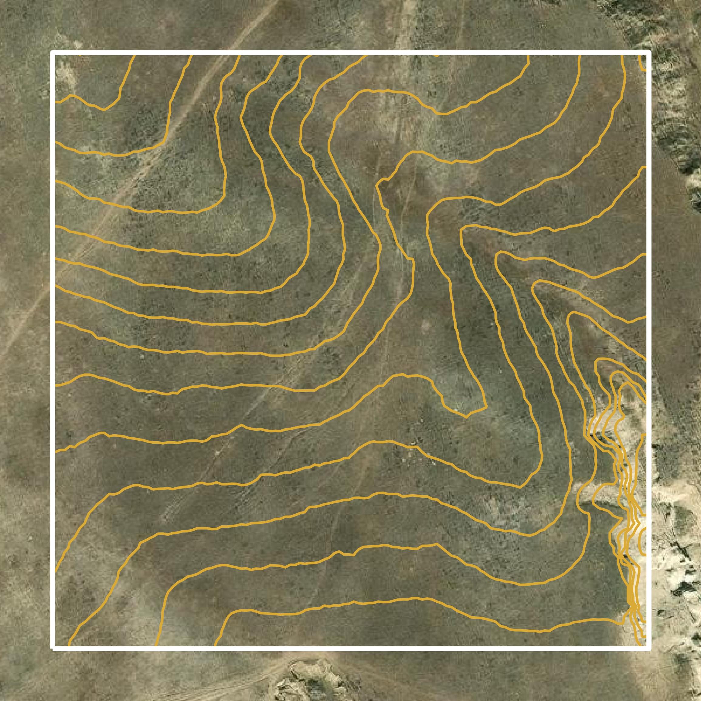 This image shows a contour map in Niobrara County created using GIS data in Equator.