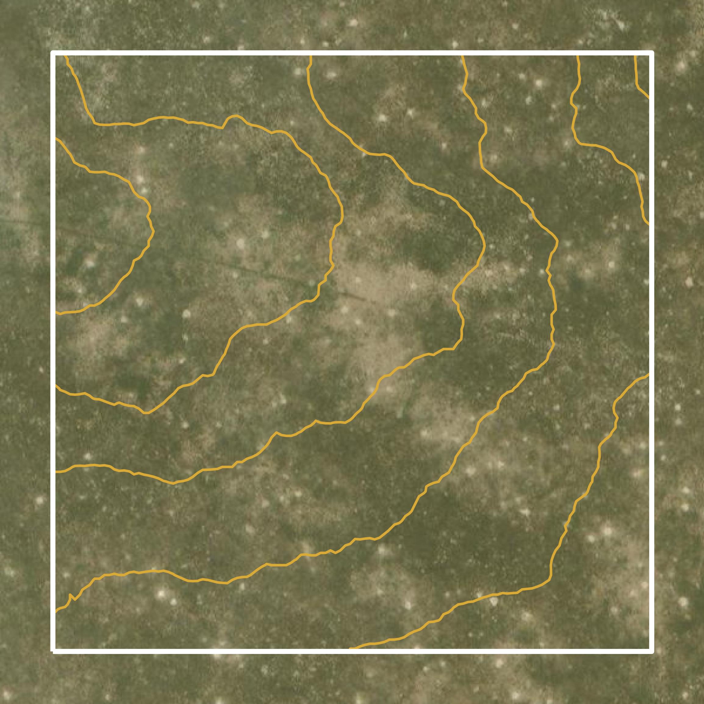 This image shows a contour map in Platte County created using GIS data in Equator.