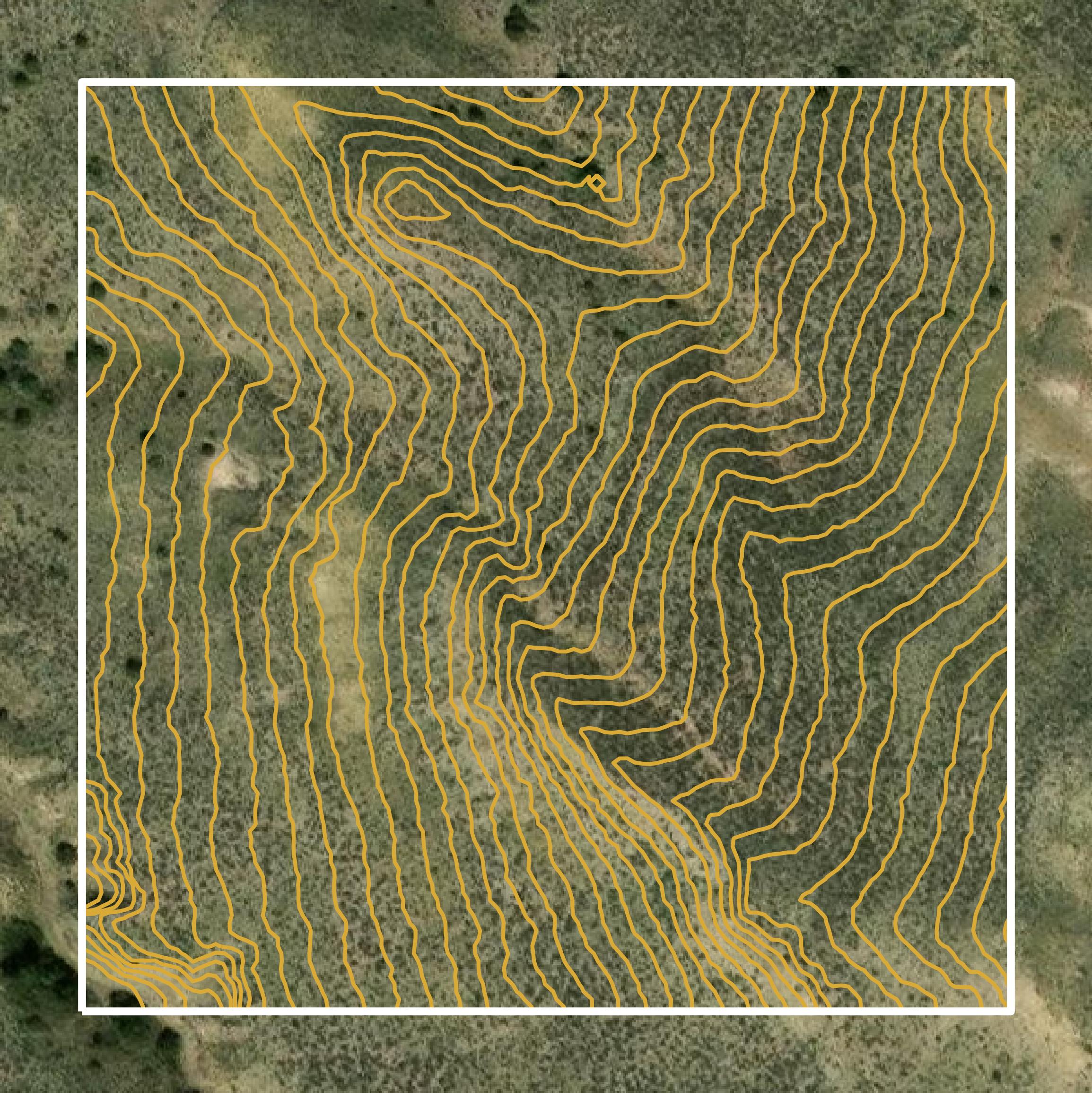 This image shows a contour map in Sheridan County created using GIS data in Equator.