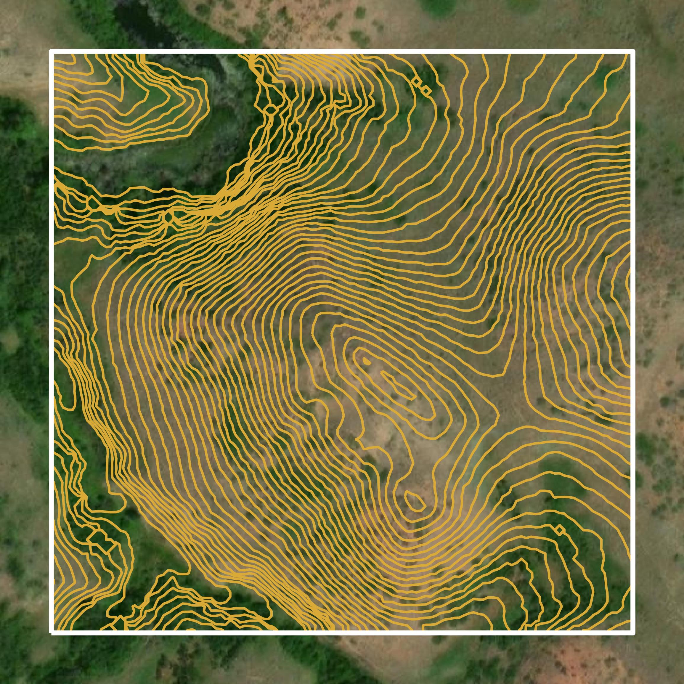 This image shows a contour map in Sheridan County created using GIS data in Equator.