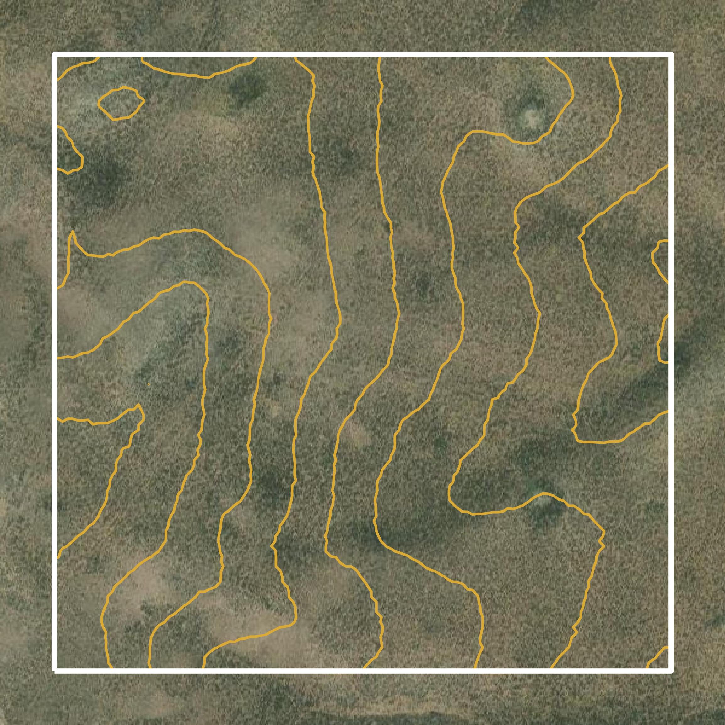 This image shows a contour map in Sublette County created using GIS data in Equator.