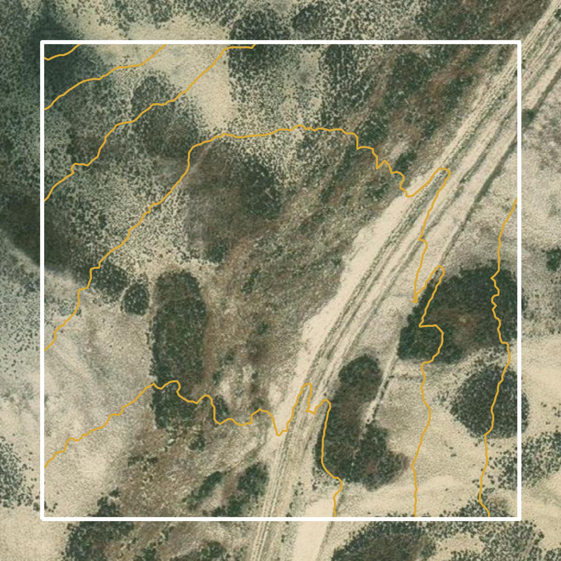 This image shows a contour map in Sweetwater County created using GIS data in Equator.
