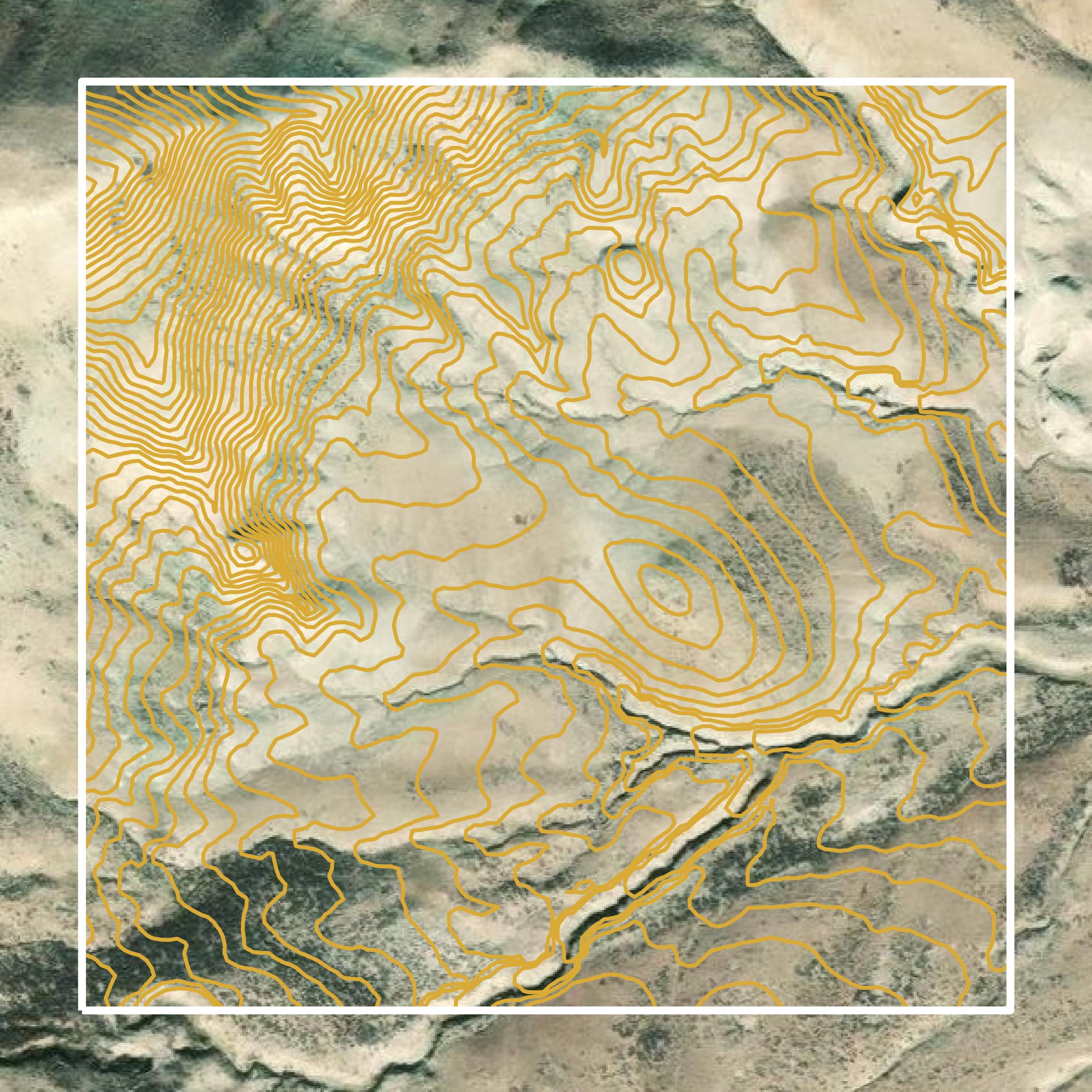 This image shows a contour map in Sweetwater County created using GIS data in Equator.