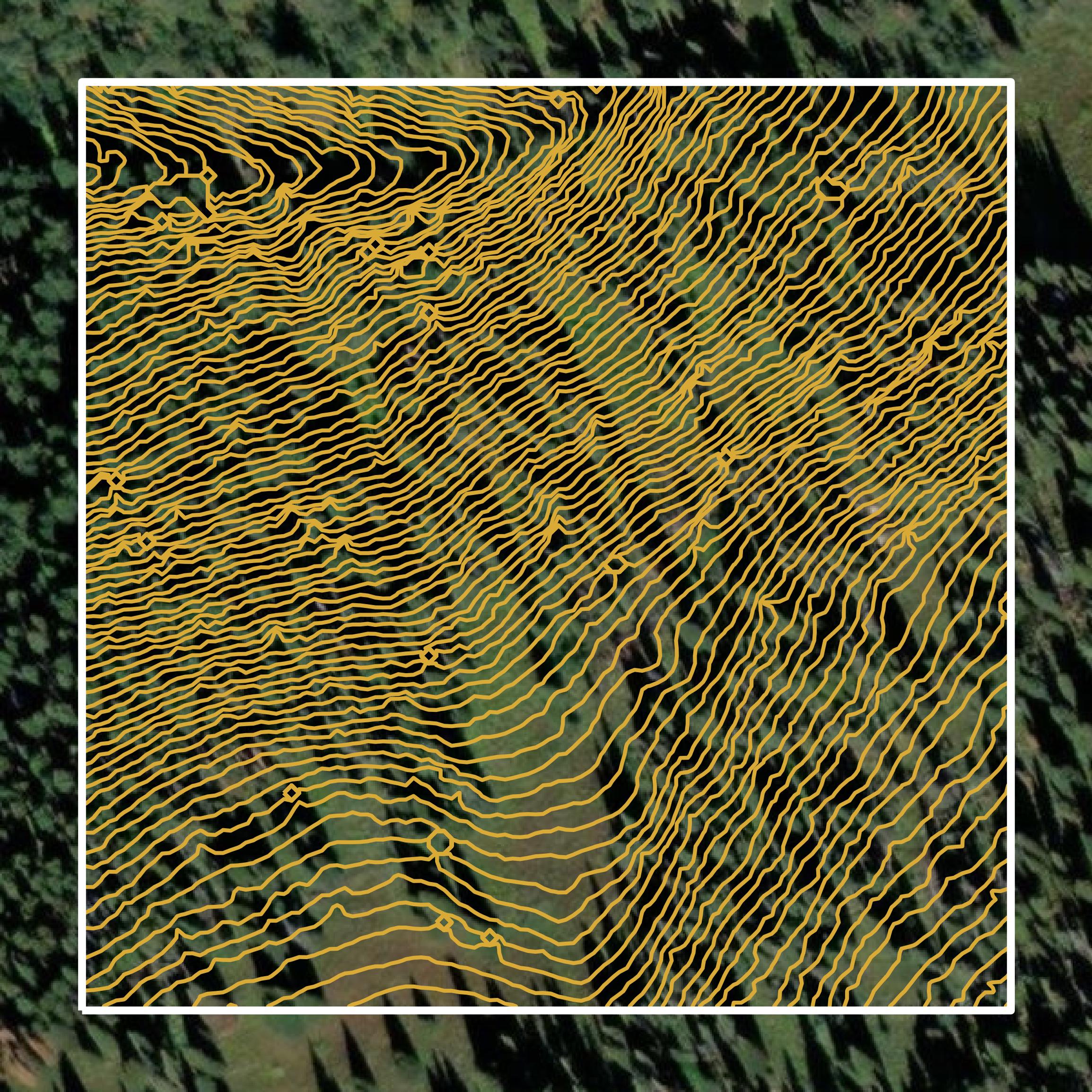 This image shows a contour map in Teton County created using GIS data in Equator.