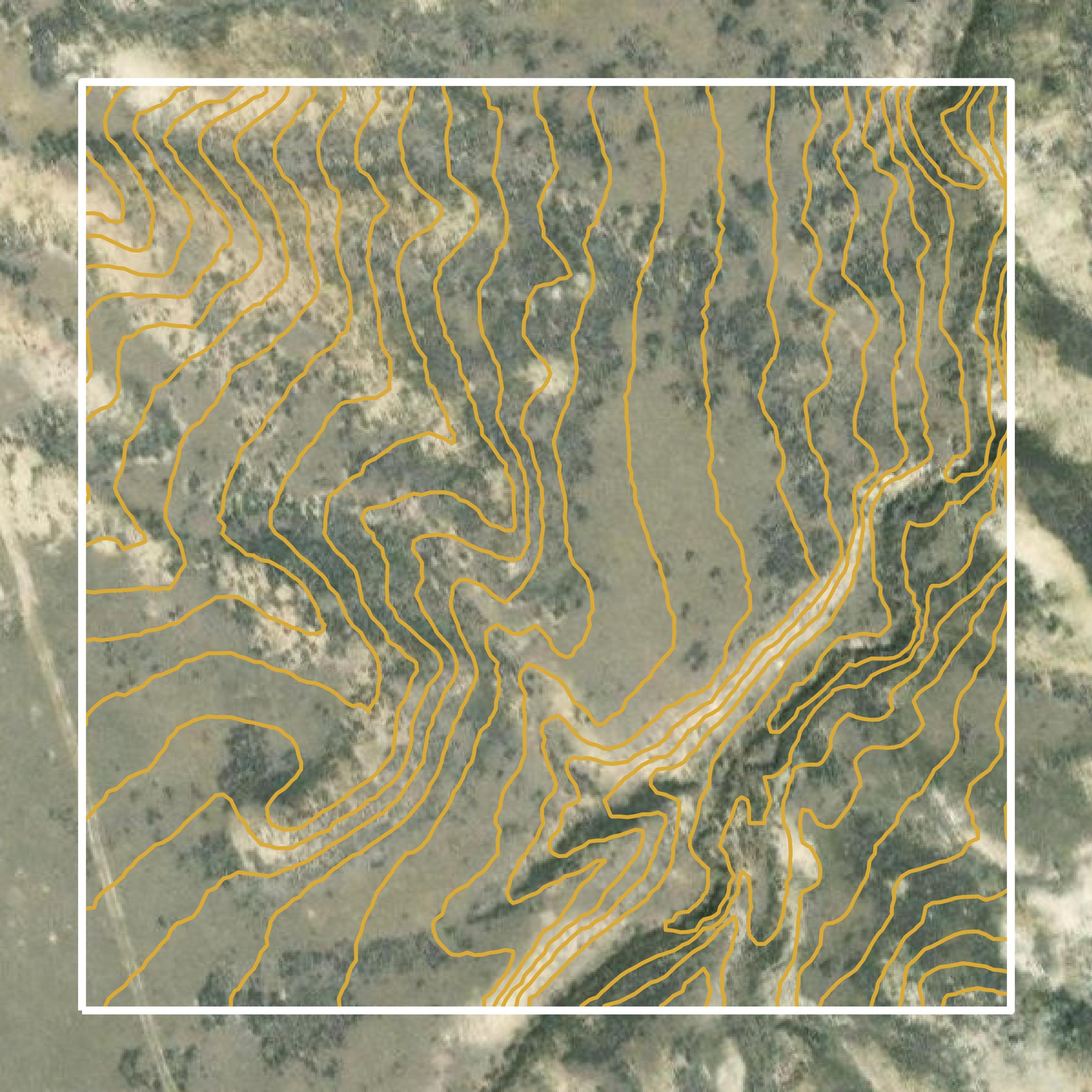 This image shows a contour map in Washakie County created using GIS data in Equator.