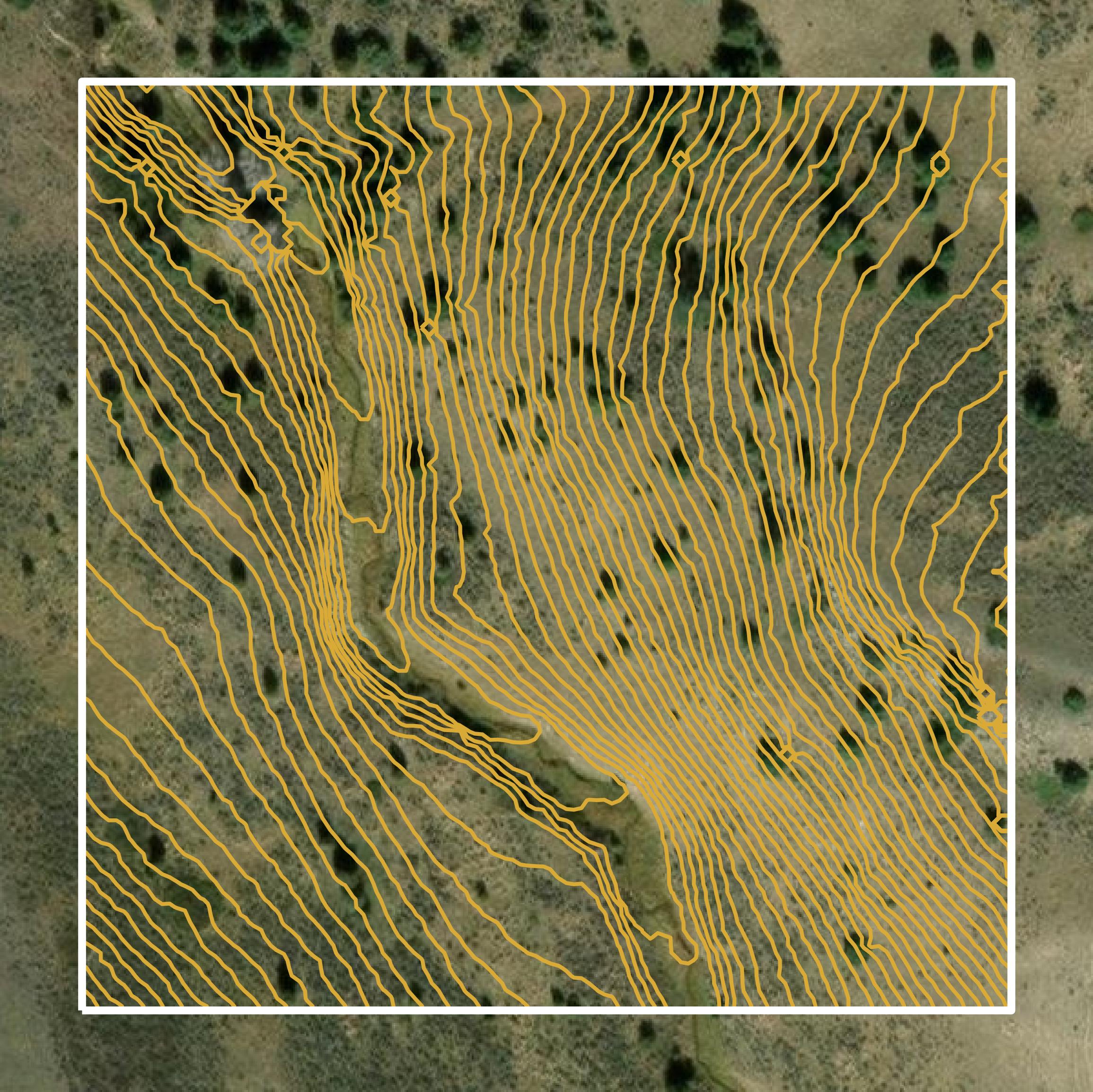 This image shows a contour map in Washakie County created using GIS data in Equator.