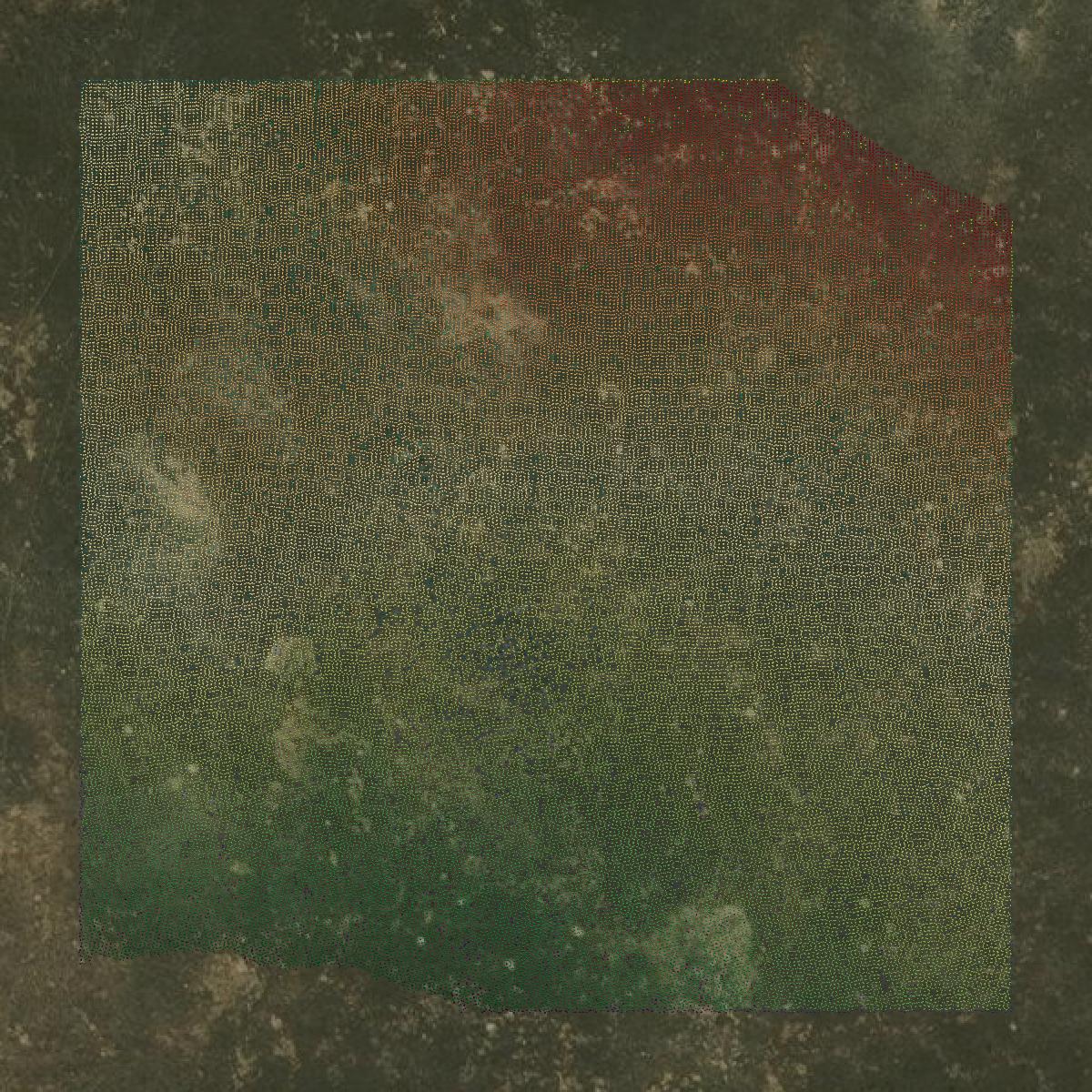 This image shows a LiDAR point cloud in Weston County created using GIS data in Equator.